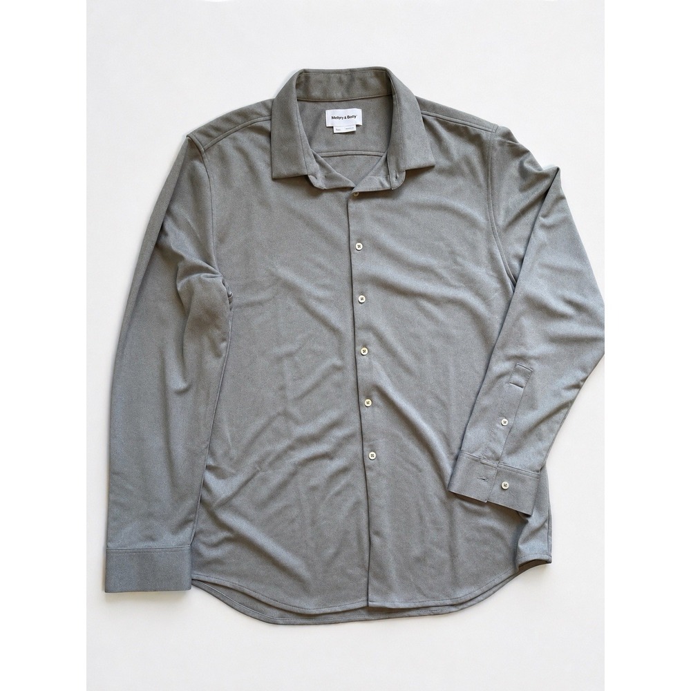 Ministry of Supply XXL Gray Performance Dress Shirt Long Sleeve Button Up